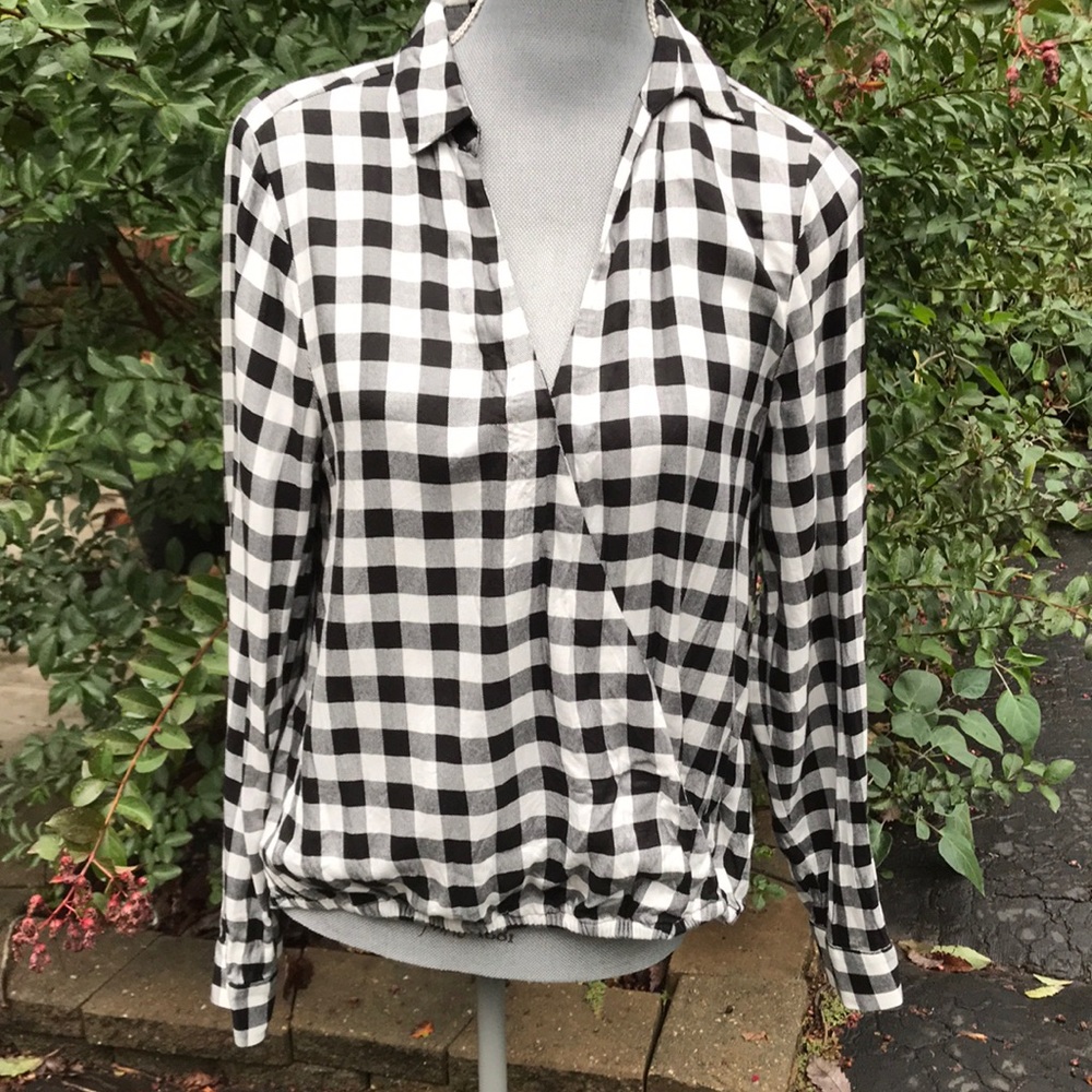 Madewell Wrap Front Plaid Top